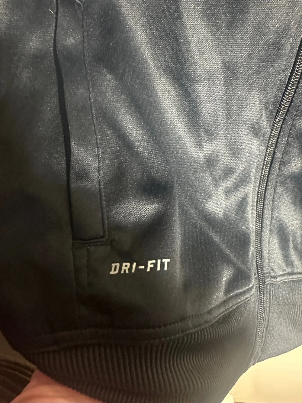 Nike Dri Fit Women’s Large Full‎ Zip Black White Sweatshirt